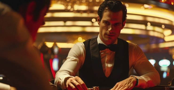 Close-up kartu baccarat dengan nilai numerik jelas untuk perhitungan tangan
